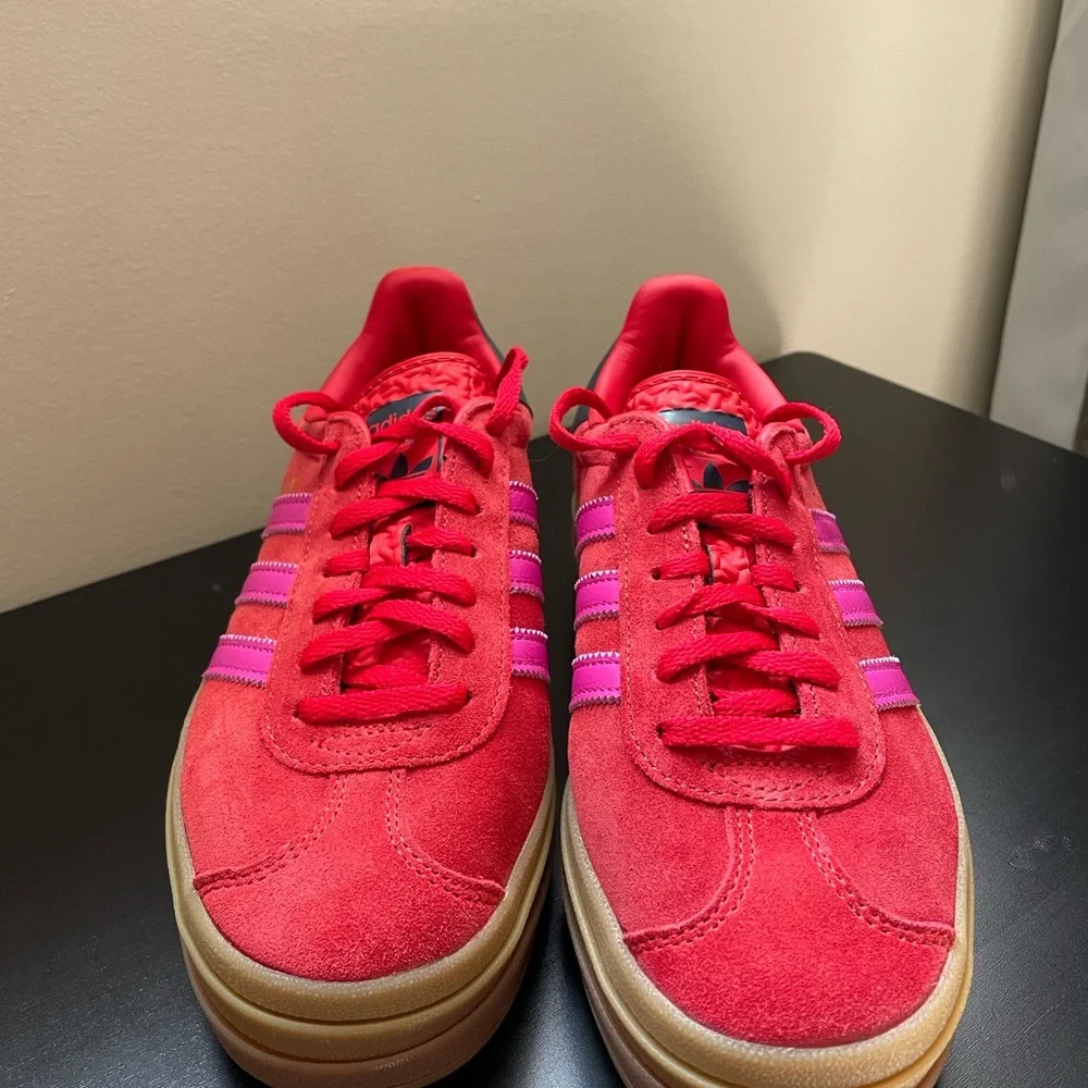 Adidas Women's Gazelle Bold Red Sneakers - Picture 3 of 4